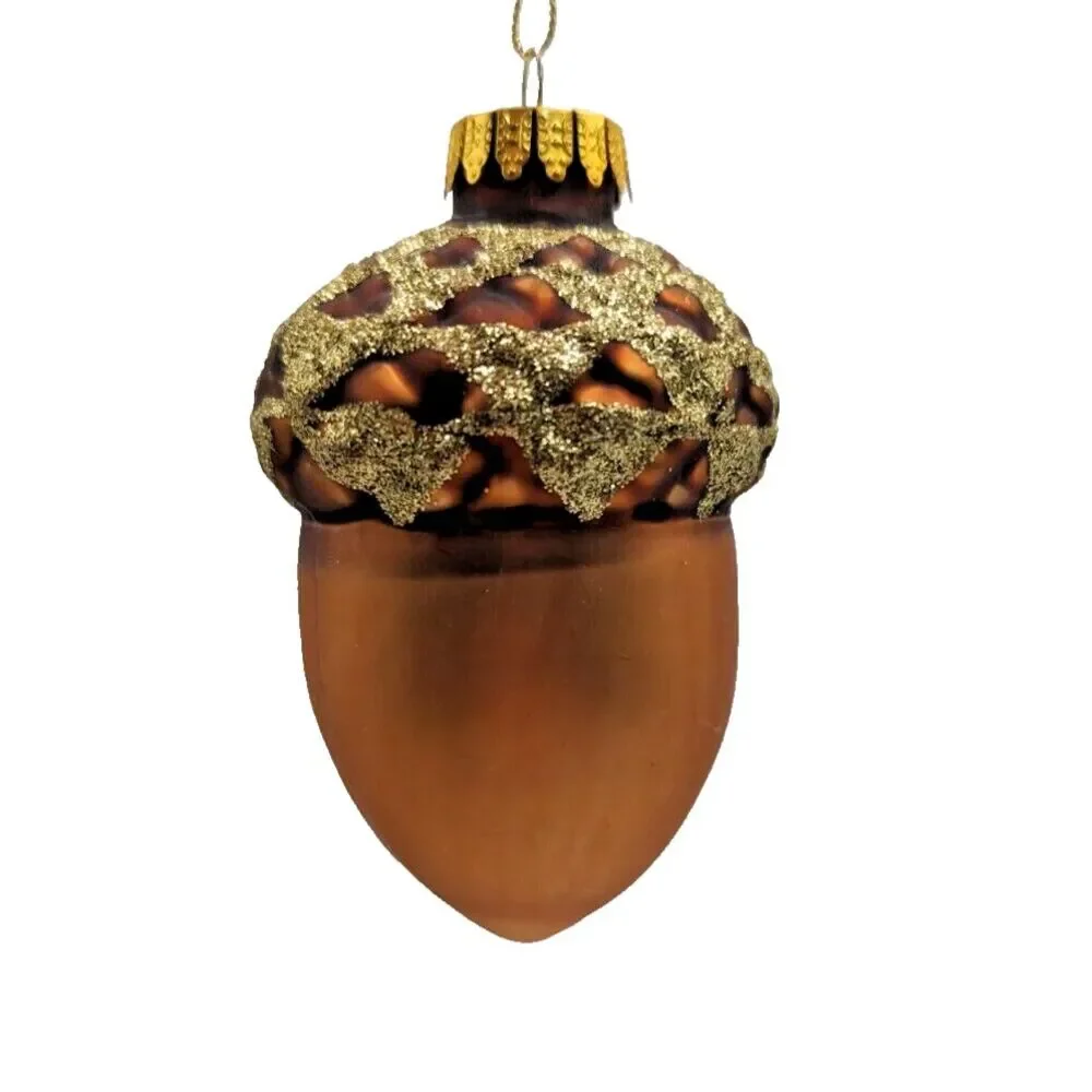 Acorn Blown Glass Ornament Lot of 6